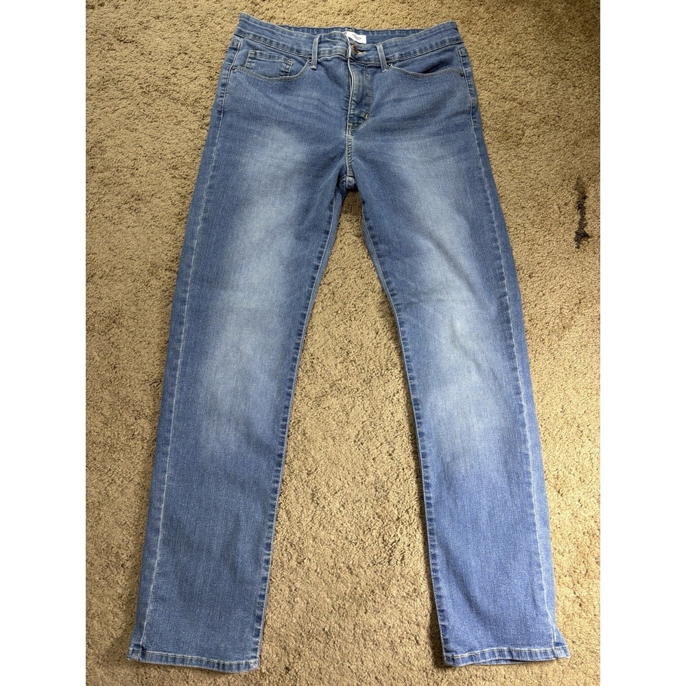 Levis Signature Totally Shaping Straight Jeans Women 8 Blue Denim Stretch Preppy